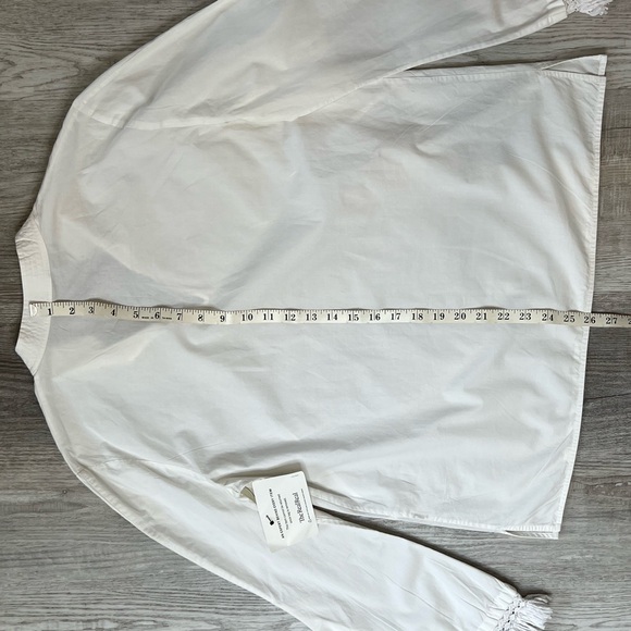 Tory Burch Sophie Fringe-Trim Bell Sleeve Top White Size 6 Designer Cloud Dancer - Picture 13 of 15